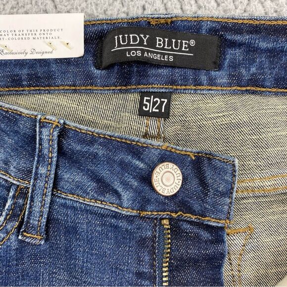 Judy Blue Women's Relaxed Fit Distressed Dark Blue Jeans  NWT   |  Size:  5/27 - Picture 13 of 16